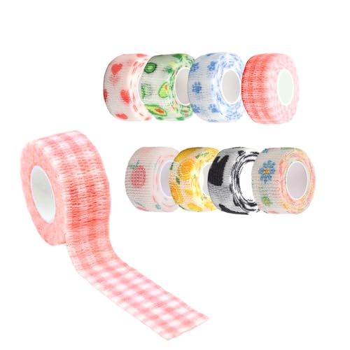 SYNTHORA 8 Rolls Self-Adhesive Cohesive Finger Bandage Wraps are Elastic,Breathable,Waterproof Bandages Sports Fixing Band Stretch Wrap