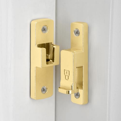Gold 90 Degree Barn Door Lock ，Right Angle Door Lock Latch - color: Gold_90 Degree