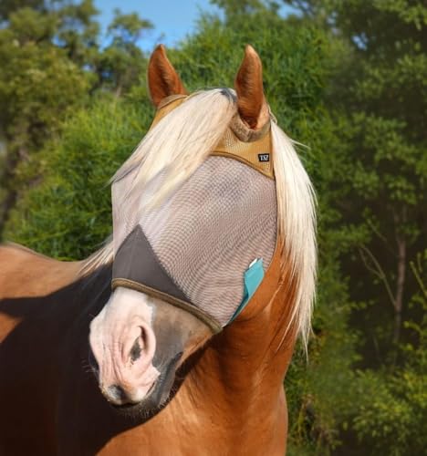 TSZ Horse Fly Mask Standard No Ears UV Block 70% Breathable Mesh Flymask - size: Horse