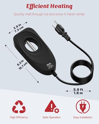Pawfly 50 W Bird Bath Heater for Outdoors, Birdbath Heater with Thermostat