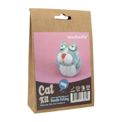 Woolbuddy Needle Felting Starter Kit (Cat) for Beginner & Adults with Tool - color: Cat