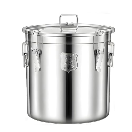 1.6Gal 304 Stainless Steel Bucket with Lid, Airtight Food Storage Container - size: Standard 6L/1.6gal