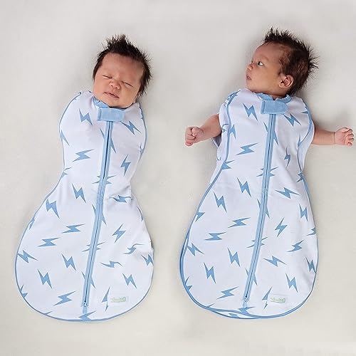 Woombie Grow with Me Baby Swaddle, Convertible Swaddle Fits 0-9 Months, Expands to Wearable Blanket for up to 18 Months, Grey Crosses - color: Grey Crosses, style: Grow With Me
