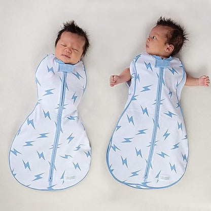 Woombie Grow with Me Baby Swaddle, Convertible Swaddle Fits 0-9 Months, Expands to Wearable Blanket for up to 18 Months, Grey Crosses - color: Grey Crosses, style: Grow With Me