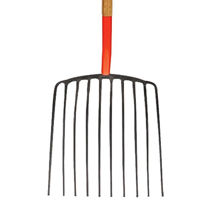 A.M. Leonard Forged Steel Scoop Fork, 10 Tines, 48 Inch Ash Handle