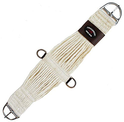 Horse Western 27 Strand Double Weave Tan Mohair Roper Cinch 97RT07 - color: Cream, size: 36" L x 7" W