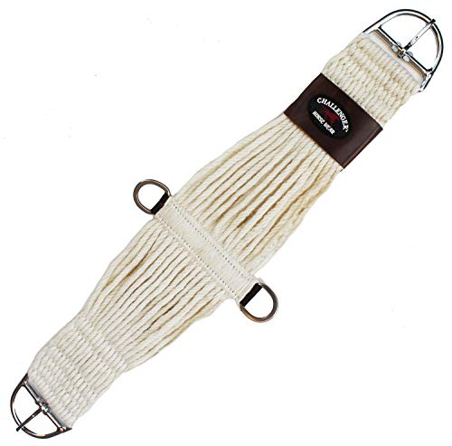 Horse Western 27 Strand Double Weave Tan Mohair Roper Cinch 97RT07 - color: Cream, size: 34" L x 7" W