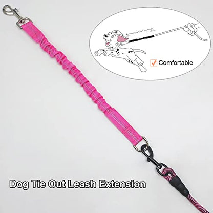 12FT Dog Tie-Out Rope + Bungee Dog Leash Extension