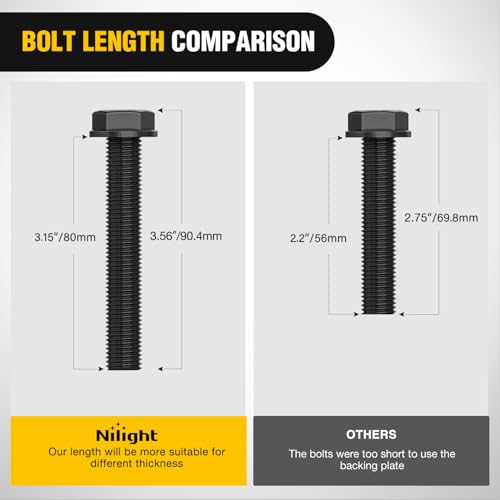 Nilight 1/2" Heavy Duty Trailer D Ring Tie Down Anchors with Backing Plates - color: Red, size: D Ring