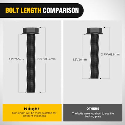 Nilight 1/2" Heavy Duty Trailer D Ring Tie Down Anchors with Backing Plates - color: Red, size: D Ring