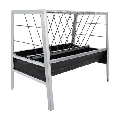 Large Capacity Feed Trough, 40" Long Livestock Hay Feeder Heavy Duty 2-in-1 Pasture Hay Feeder Heavy Duty Steel for Sheep Farms Sheds