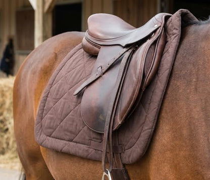 Horse Saddle Pad English Quilted Contoured All-Purpose Trail 72TS01 - color: Brown