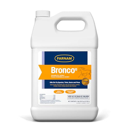 Farnam Bronco E Fly Spray for Horses, Dogs & Premises 128 oz Refill - size: 128 fl oz