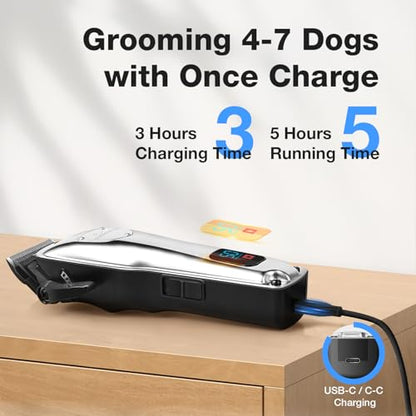 Dog Clippers for Grooming Stainless Steel Blade for Thick Coats
