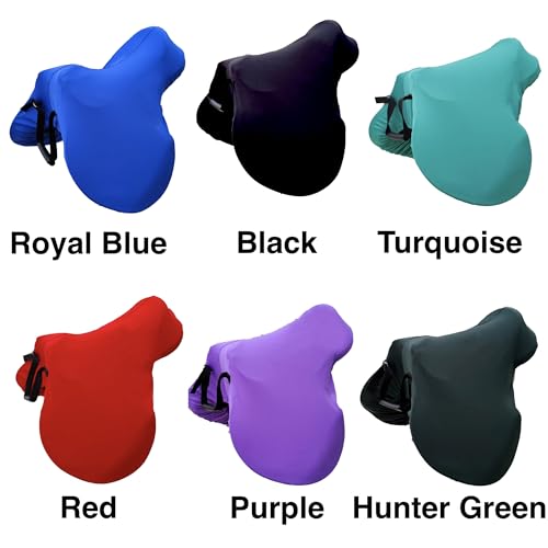 Majestic Ally English Saddle Cover with Adjustable Handle, 4-Way Stretch Spandex/Elastane Fabric, Multiple Colors (Red) - color: Red