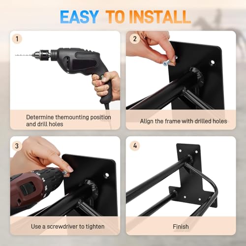 2 Pack Saddle Rack with Double Pad Bar, Wall Mounted