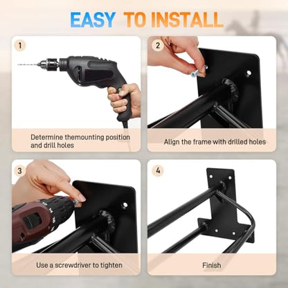 2 Pack Saddle Rack with Double Pad Bar, Wall Mounted