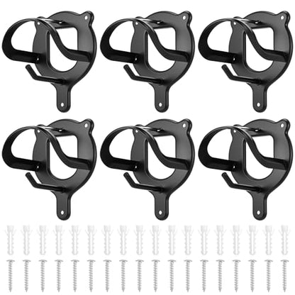 6 Counts Horse Bridle Rack, Metal Bridle Holder with Tubes and Screw, Heavy-Duty Horse Tack Storage Halter Hanger for Tack Room/Horse Blanket Rack/Bridle Holder Wall Mount, Black