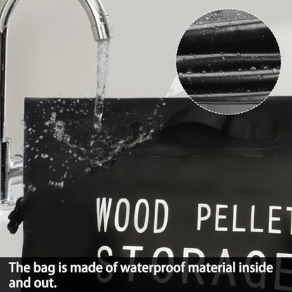 Wood Pellet Storage Containers 22LBWaterproof Charcoal Airtight Storage Bin-Smoker Pellet Storage Bin w/Label Pocket & Buckle Seal & Dual Handles Pellet Containers for Grill Outdoor(2-Pack)