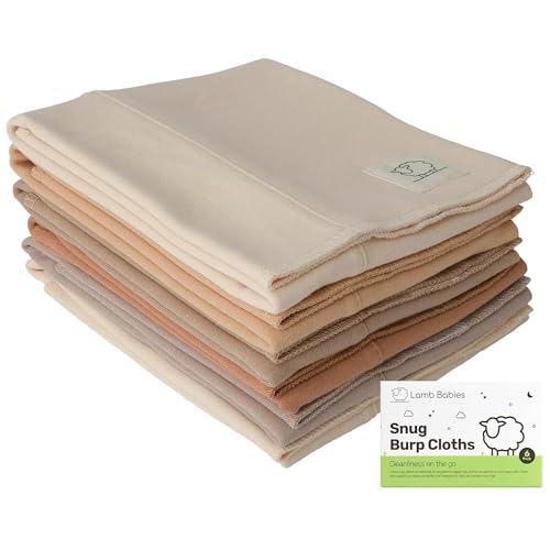 Snug Baby Cotton Burp Cloths, 20" x 12" Absorbent Cotton Burp Cloth Set for Newborn Boys and Girls, Lightweight Soft Color Feeding Essentials, Shoulder Drape and Diaper Bag Must-Have, Brown - color: Brown