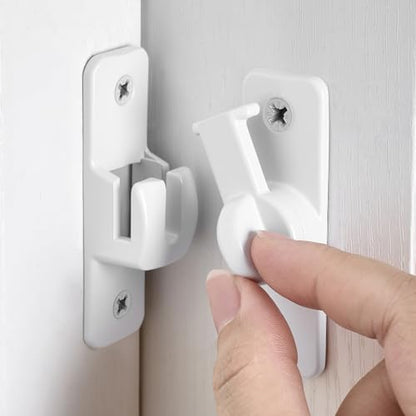 White Aluminum Alloy Gate Lock,90/180 Degree Barn Door Latch - color: White
