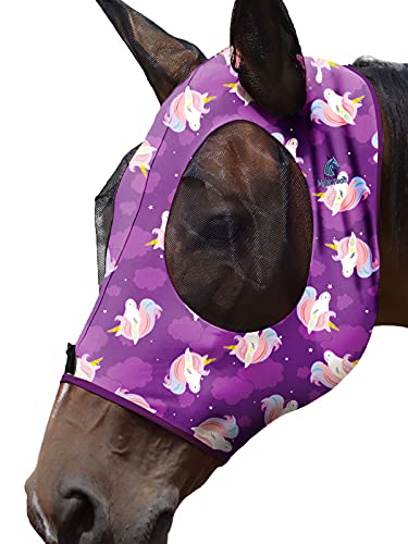 Mask Tech 5 Pieces Horse Fly Masks with Ears, Stretchy Elastic Mesh Fly Masks, 3D Eye Clearance, UV Protection-Large,Combo 22 - color: Combo 22, size: Large