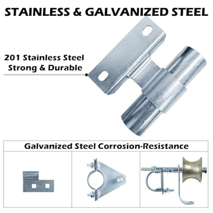 Wall Mount 6" Wheels Rolling Gate Hardware Kit | Sliding Gate Hardware | Sliding Gate Kit | Farm Gate Hardware - style: Wall Mount