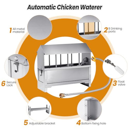 Automatic Chicken Waterer Stainless Steel Chicken Water Dispenser