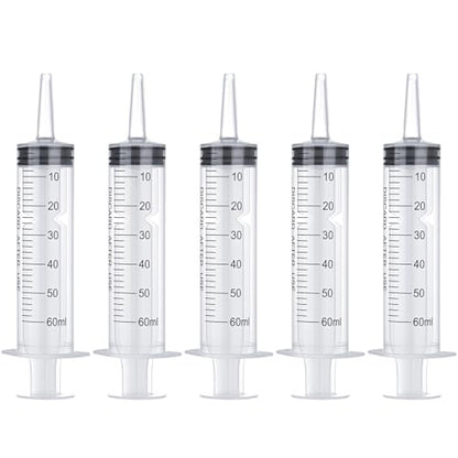 60ml Disposable Luer Slip Syringes Without Needles, 10-Pack - style: 60ml
