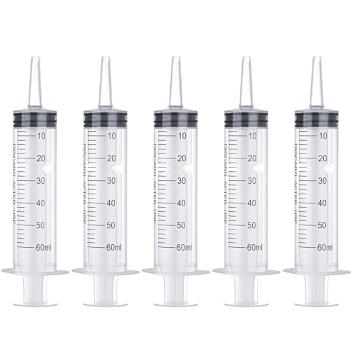 60ml Disposable Luer Slip Syringes Without Needles, 10-Pack - style: 60ml