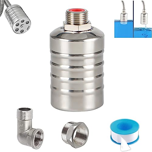 Automatic Water Level Control Valve Float Valve, 1/2" 3/4'' Auto Fill Shut off Water Tank Float Ball Valve, 304 Stainless Steel Float Valve for Water Tank (1/2''Male Thread) - color: 1/2''Male Thread