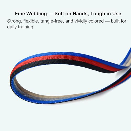 26ft/8m Horse Lunge Line & Long Dog Training Leash, 360° Swivel Snap - color: Blue-Red-Black
