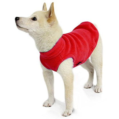 Gooby Stretch Fleece Vest Dog Sweater, Red, X-Small - color: Red, size: X-Small Length (7")