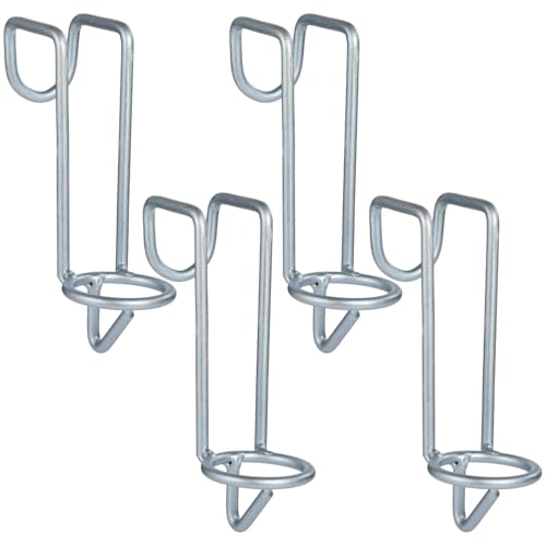 yeesport 4 Pcs Horse Water Bucket Hooks, Quality Metal, Rust-Resistant, Double Hook Design, Easy Installation for Stables Barns and Livestock Use