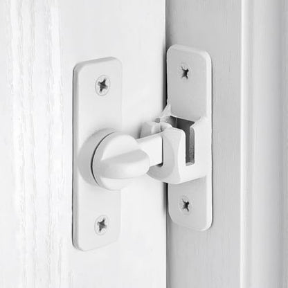 Matte White Aluminum Alloy Gate Lock,90/180 Degree Barn Door Latch - color: Matte White