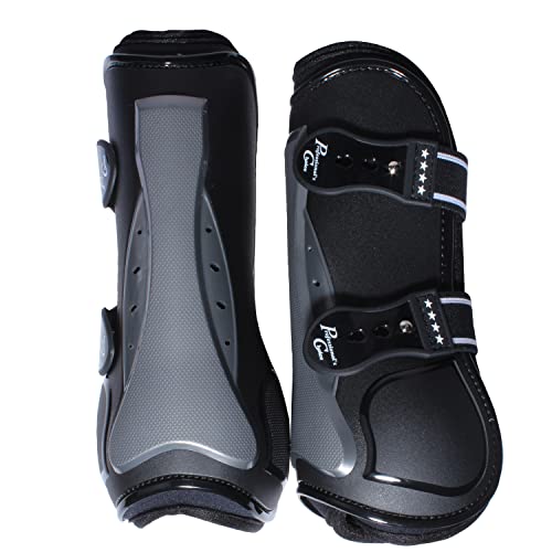 Professional's Choice Pro Performance Show Jump Boots | Front Pair | Universal Size - color: Black, style: TPU Fastener