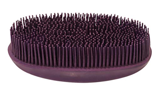 Grewal Equestrian Oval Face Grooming & Bathing Curry Brush for Horses, Dogs, Cats, & Other Pets - Very Soft Bristles (Purple) - color: Purple