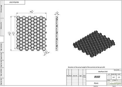Standartpark Vodaland Permeable Pavers - HexPave Grass & Gravel Permeable Paver System - 100% Recycled PPE Plastic Pavers, Handles 27,000 lbs, 1" Depth, 4350 s.f / 1464 Units - size: 4350 Sq Ft