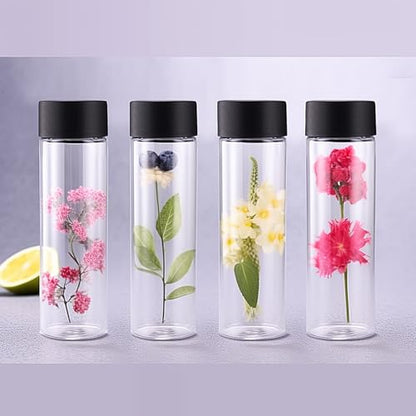 Tanlade Clear PET Plastic Sensory Bottles Empty - color: Black Lid, size: 10 fl oz (300 ml)