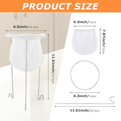Jelly Strainer Stand, 3 Reusable Bags, Stainless Steel Sieve for Nut Milk