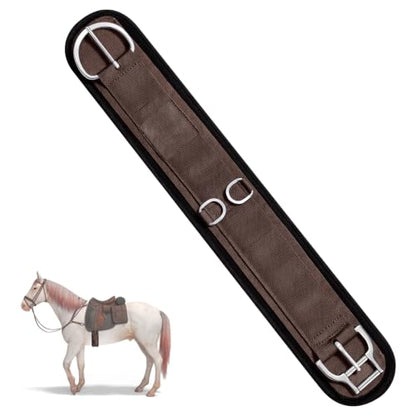 Eccliy 32 Inch Equine Horse Cinch Elastic Saddle Cinch Girth with Buckle for Western Horse Riding Supplies - color: Brown
