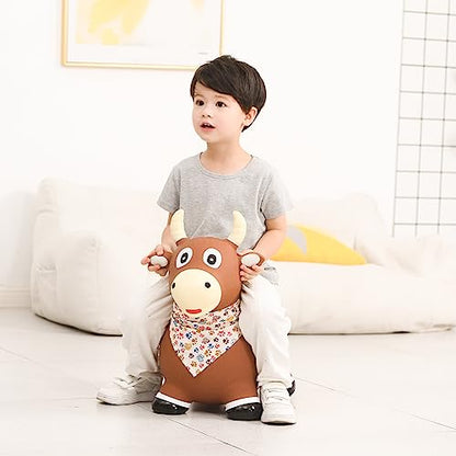 INPANY Bouncy Bull, Cow Hopper for Toddlers, Kid Gifts Toy, Pump Included | Eco-Friendly PVC, Low Center Gravity, Bull Riding Toys, Load 100 Lbs, Learn & Exercise & Active Fun, Gifts for 2-4 Kids - color: Bull
