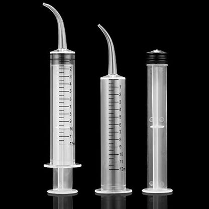 40 Pack 12ml Dental Syringe with Curved Tip for Oral Dental Care, Lab, Feed Small Pet - size: 12ml-40Pack