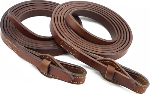 Split Reins, Heavy Oil Leather, 5/8" x 8' Quick Change Supple Horse Tack Accessories Rein