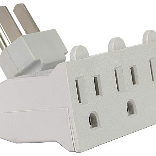 Globe Electric 46505 3-Outlet Lateral Swivel Grounded Wall Adapter Tap, White Finish
