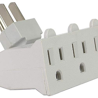 Globe Electric 46505 3-Outlet Lateral Swivel Grounded Wall Adapter Tap, White Finish