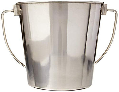 Advance Pet Products Heavy Stainless Steel Round Bucket, 2 Quart | Durable Food & Water Pail for Dogs, Cats, Kennels, Cages and Critter Crates | Multi-Purpose Bucket - size: 2 quart