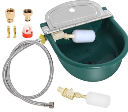 Automatic Water Dispenser for Dogs, Plastic Automatic Dog Water Dispenser | Lightweight Green Plastic Build, Quick Hose Connector, Dual Float Valves, Easy Setup for Continuous Fresh Water Access