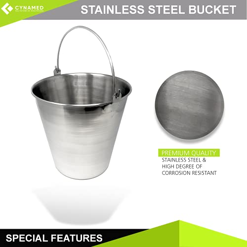 Lab Bucket Stainless Steel Perfect for Medical, Laboratory and Veterinary Applications (16 QT) - size: 16 QT