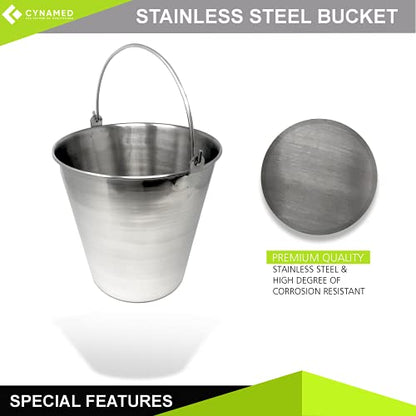 Lab Bucket Stainless Steel Perfect for Medical, Laboratory and Veterinary Applications (16 QT) - size: 16 QT